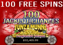100 free spins tunzamunni