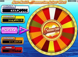 Mega Moolah Summertime jackpot wheel