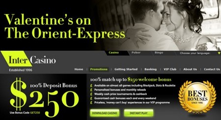 valentine promo orient express intercasino